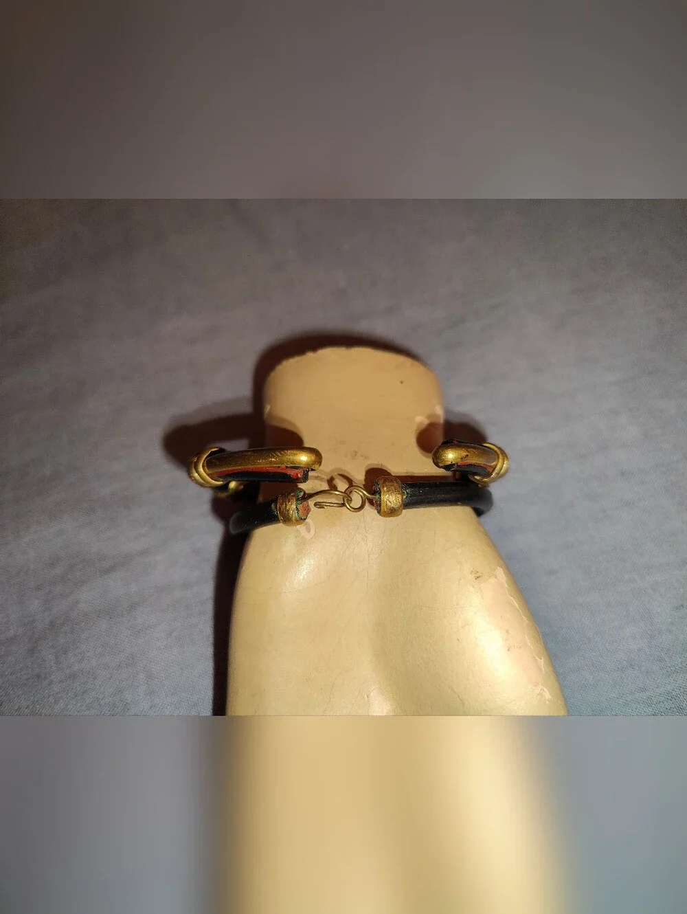 Vintage Rhodesian Horn & Brass Bracelet Pair Victoria Falls Provenance 60s 70s